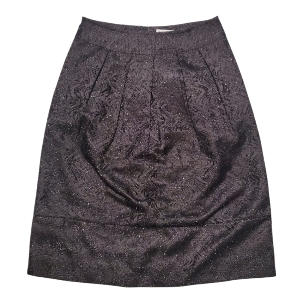 Miz Wear Black Brocade Front Pleated Skirt A-line Size 4 * - Picture 1 of 3
